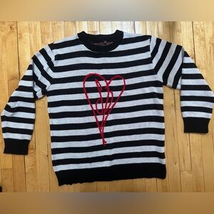 Smashing Pumpkins Striped Holiday Sweater with SP Heart logo